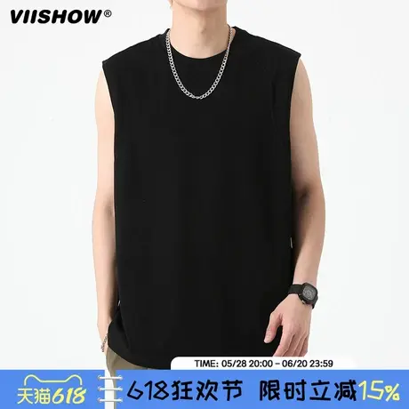 VIISHOW无袖背心男夏季潮流篮球外穿坎肩跨栏宽松健身运动打底t恤商品大图