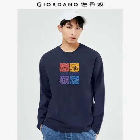佐丹奴T恤男装纯棉印花圆领长袖T恤 61094046商品大图