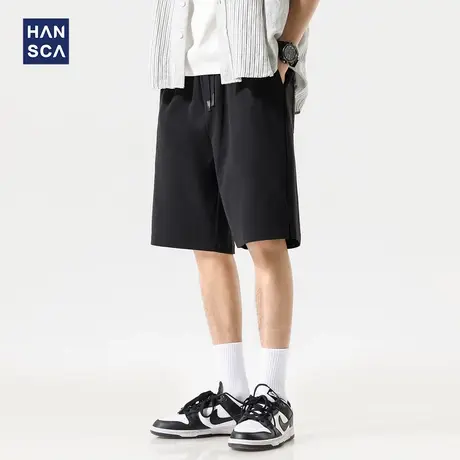 hansca 户外速干双面五分卫裤男款2025夏季新款抑菌休闲运动短裤图片