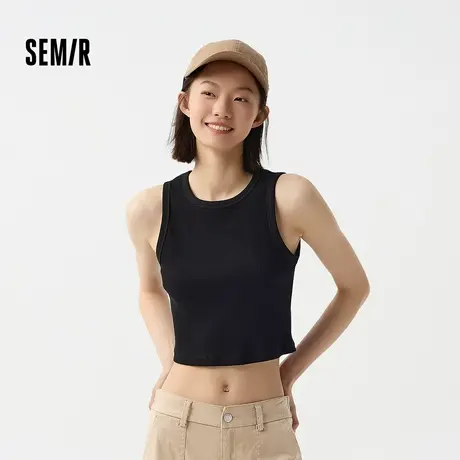 森马背心女短款紧身圆领内搭简约春ins潮基础上衣百搭显瘦小个XY商品大图