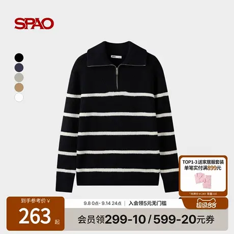 SPAO韩国同款2025年秋季新品男女同款时尚简约日常舒适长袖毛衣商品大图