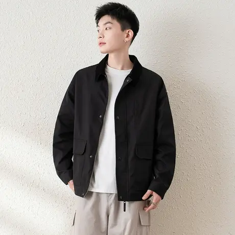 唐狮春秋季新款男外套翻领休闲外套短款拉链青年男士夹克时尚TMTA商品大图