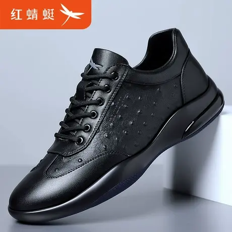 红蜻蜓男鞋冬季2025新款真皮商务皮鞋男士透气轻便运动休闲鞋子男商品大图