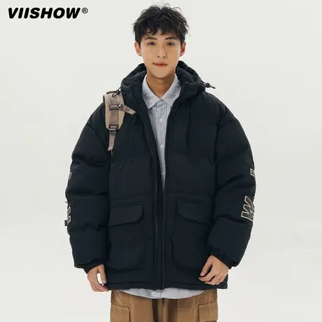 VIISHOW棉衣男款2023秋冬季新款加绒加厚设计感冬装面包棉服外套商品大图