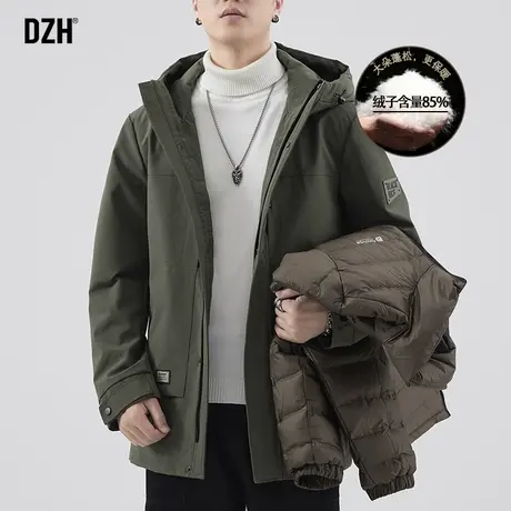 男士可拆卸内胆羽绒服男冬季中长款三合一冲锋衣防风外套2023新款图片