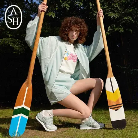 ASH女装2023新款时尚潮流网格镂空夹克衫百搭拉链开衫上衣商品大图