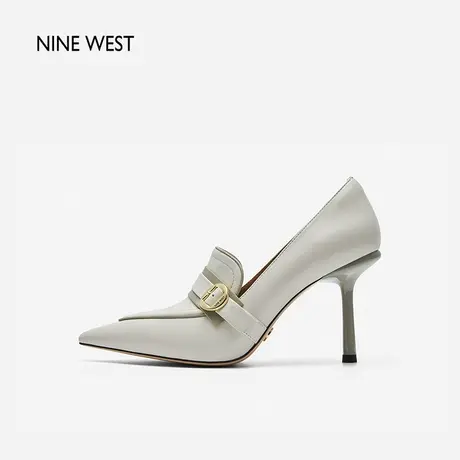 Nine West/玖熙高跟鞋春新款欧美都市印象尖头金属扣职场气质单鞋图片