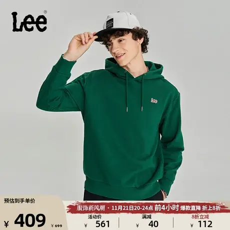 Lee商场同款舒适版型小logo多色休闲男连帽长袖卫衣LMT006772201图片