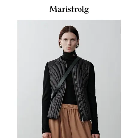 【轻云羽绒】玛丝菲尔冬季黑色短款白鹅绒保暖羽绒服女图片