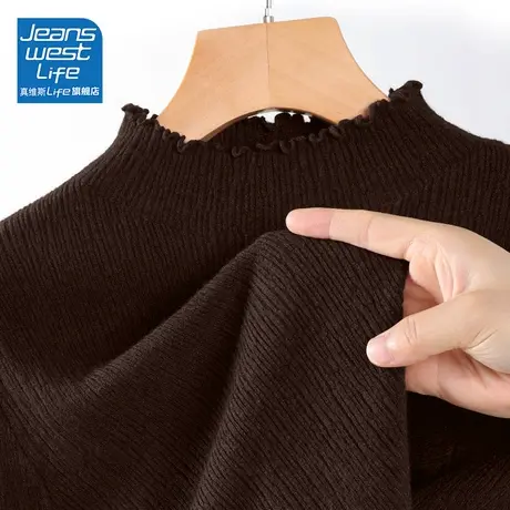 真维斯LIFE冬季新款毛衣女小众休闲百搭高级感显瘦针织毛衫上衣W图片