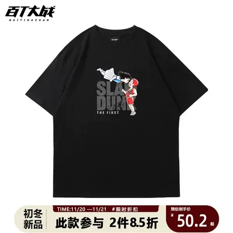 百T大战2023新款灌篮樱木晴子宫城情侣款短袖T恤重磅全棉男女动漫商品大图