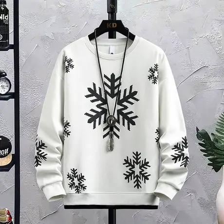 国潮卫衣男春秋季宽松潮牌中国风圆领长袖t恤男款套头外套潮F图片