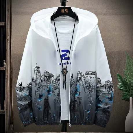 冰丝防晒衣男士夏季新款渐变防晒服超薄款透气户外皮肤衣潮牌外套商品大图