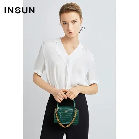 恩裳奥莱夏季大方人丝千鸟格提花凉感衬衫商品大图