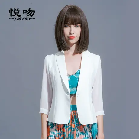 chic小西装外套女薄款雪纺2024新款韩版OL职业西服外套短款夏百搭图片