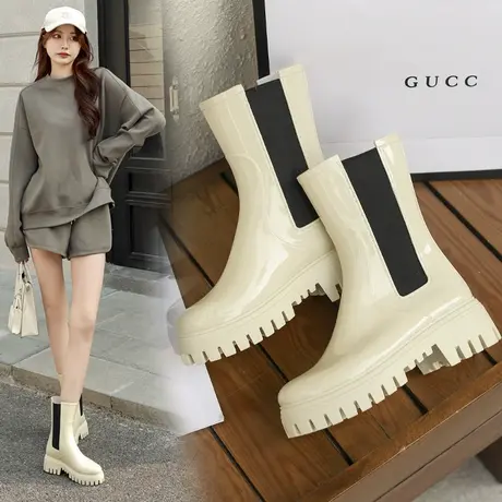 雨鞋女防滑时尚中筒高跟雨靴外穿防水胶鞋夏季新款水鞋高级感机车商品大图