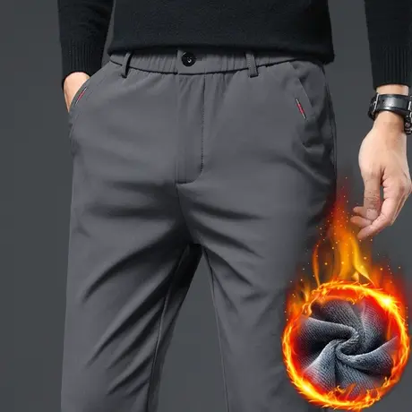 秋冬款冬天加绒保温防寒商务西裤冬季2024年新款男士加厚休闲裤子商品大图