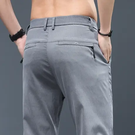 冰丝西装西裤男士弹力中年爸爸装男裤夏季薄款休闲长裤子男款夏天商品大图