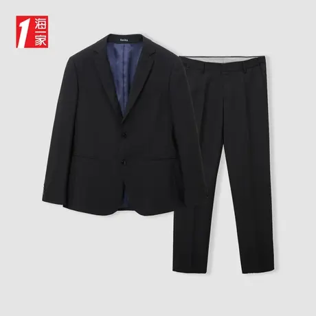 海一家简约有型套西2023秋季新款两件套商务职业正装西服套装男图片