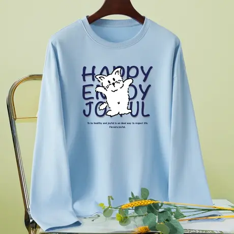 春季长袖t恤女2024年新款春秋纯棉打底衫上衣女装衣服女士春装ins图片