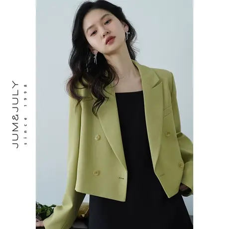 嘉茱莉2025春季新款休闲西装外套女小个子短款小西服上衣高级感商品大图