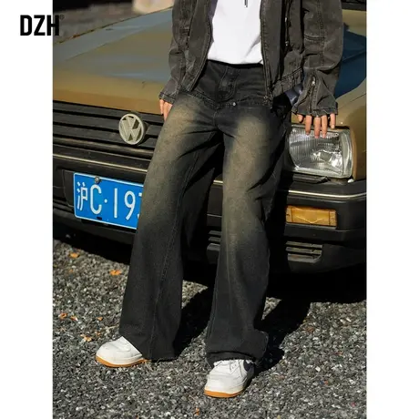 男士美式复古牛仔裤男直筒宽松裤子潮牌痞帅炸街春季休闲长裤男款图片