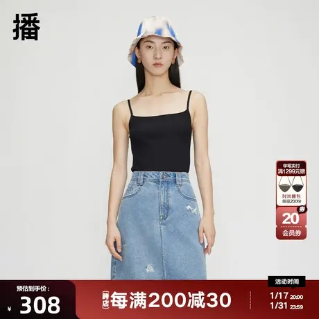播简约修身毛衫2023春商场同款纯色针织背心女上衣BDQ8SD1871图片