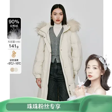 【专柜买手珠珠】大毛领羽绒服女中长款衣香丽影2023年冬季新款商品大图