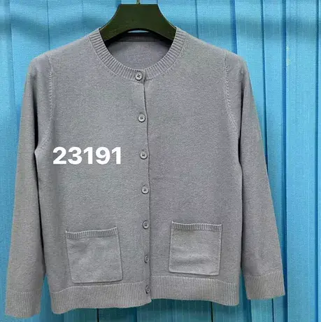 享永子【匠心之作】60支精纺65.5%山羊绒细腻圆领针织开衫外套女图片