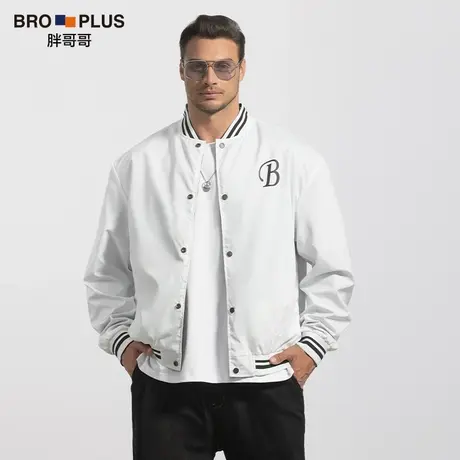 胖哥哥大码男装夹克男加肥加大宽松潮牌男士外套胖子棒球服秋季款图片