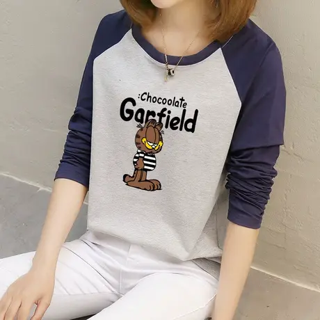 春装纯棉长袖t恤女2022年春夏新款韩版宽松百搭学生上衣打底衫女商品大图