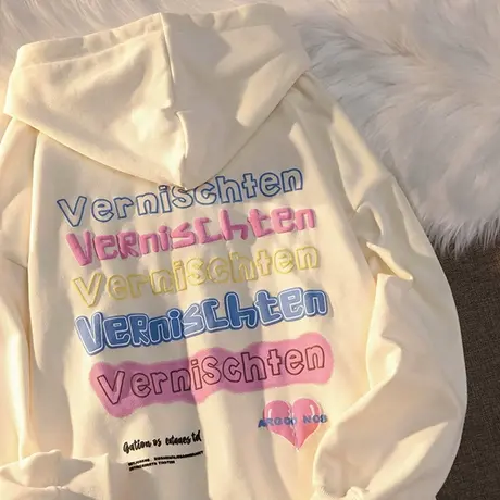 连帽卫衣女春秋薄款小个子宽松韩版ins超火上衣bf慵懒风开衫外套商品大图