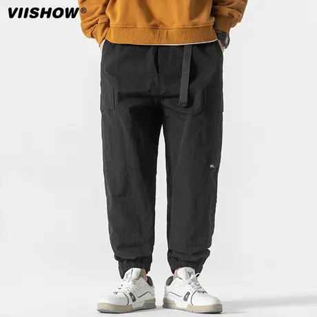 VIISHOW工装裤男春秋新款潮牌多口袋港风宽松复古休闲长裤子男商品大图