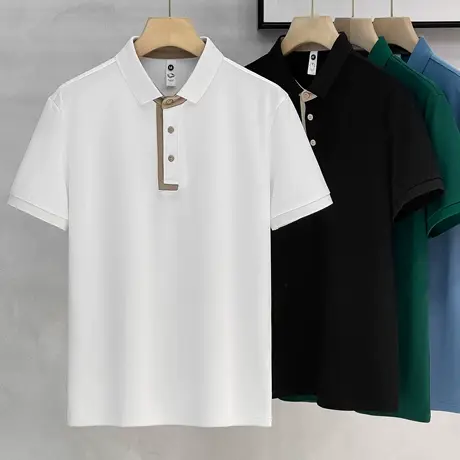 高品质休闲撞色polo衫男短袖韩版修身半截袖2023夏季男士有领t恤商品大图
