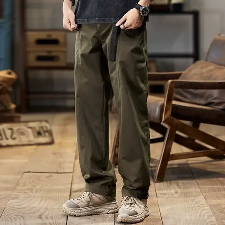 直筒休闲工装裤宽松舒适潮流纯色男裤秋冬时尚男士大码舒适长裤商品大图