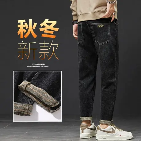 复古水洗做旧潮牌工装牛仔长裤男士直筒宽松休闲男裤子秋冬款秋季商品大图