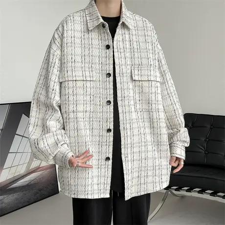 小香风外套男生春秋季潮牌宽松衣服韩版大码宽松高街美式夹克男装图片