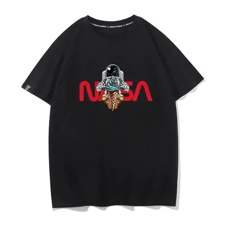 秀洛nasa官网旗舰店联名短袖T恤男女宽松纯棉体恤上衣冰淇淋半袖商品大图