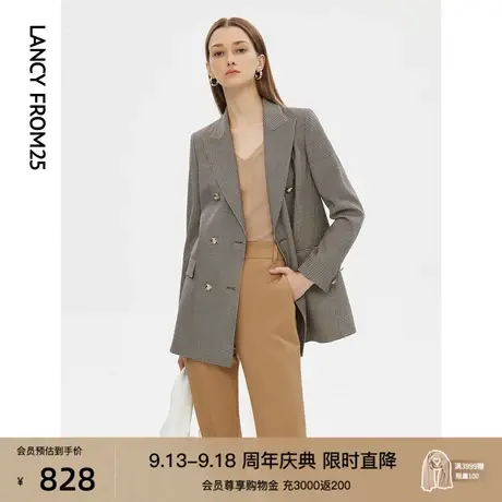 朗姿法式复古羊毛修身显瘦气质高级感通勤西服外套女秋季新款西装图片