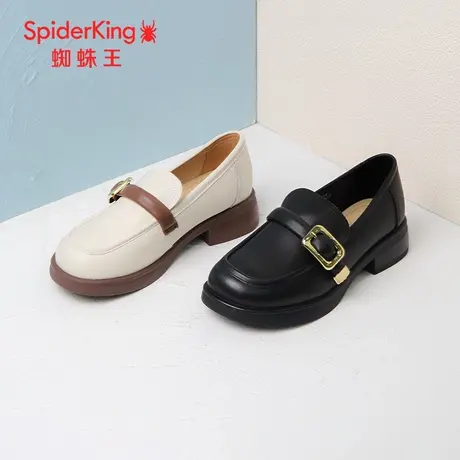SPIDER KING/蜘蛛王乐福鞋女真皮2023秋商场新款小皮鞋舒适牛里软商品大图