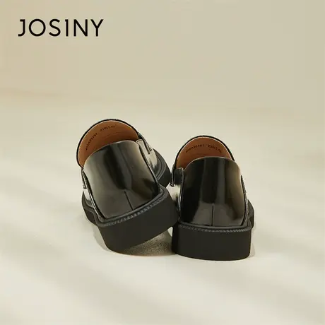 Josiny/卓诗尼小皮鞋女2024新款春季厚底潮流时尚一脚蹬懒人单鞋商品大图