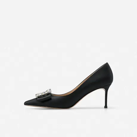 Nine West/玖熙2023年春季新款高跟鞋女尖头细跟钻扣浅口气质单鞋图片