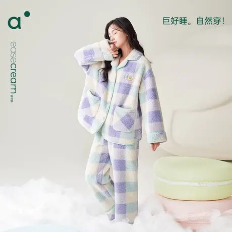 安之伴珊瑚绒睡衣女秋冬款甜美可爱宽松商品大图