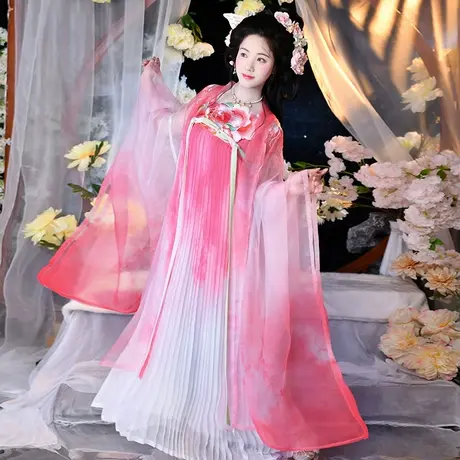 【芙蓉语】如梦霓裳原创汉服女南北朝大袖齐胸襦裙十二花神系列款图片