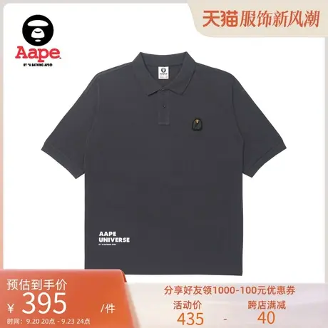 AAPER男装春夏猿颜徽章字母印花宽松薄款短袖POLO衫1255XXK商品大图