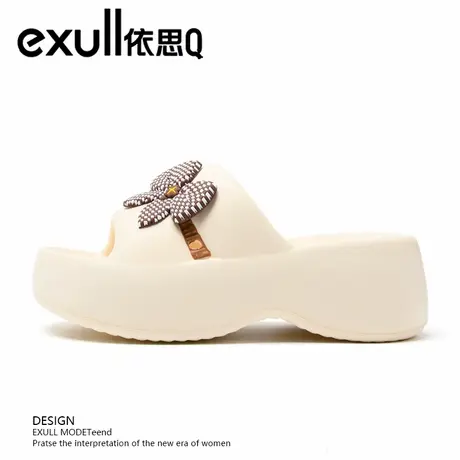 exull/依思Q家居凉拖女厚底防滑时尚外穿拖鞋女士增高eva软底凉鞋商品大图