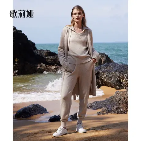 【现货】歌莉娅秋季新款纽花中长全羊毛外套1A9L6J510图片