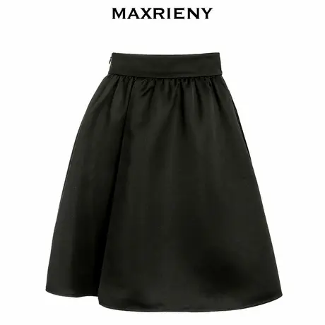 【奥莱】MAXRIENY缎面蓬蓬裙女春款高腰花苞裙显瘦半身裙图片