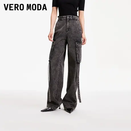 Vero Moda奥莱牛仔裤子女夏季新款街头风工装感高腰口袋宽松流行图片