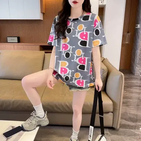 短袖t恤女修身设计感小众夏季上衣潮修身款2025年新款夏ins潮商品大图